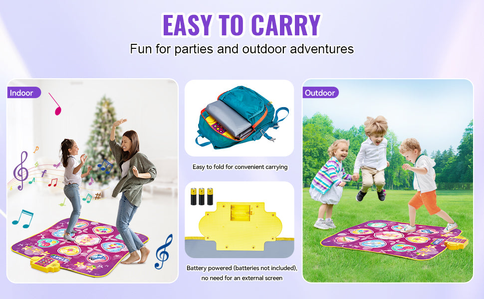 Kids Electronic Dance Mat with 9 Buttons, 3 Modes & 8 Levels