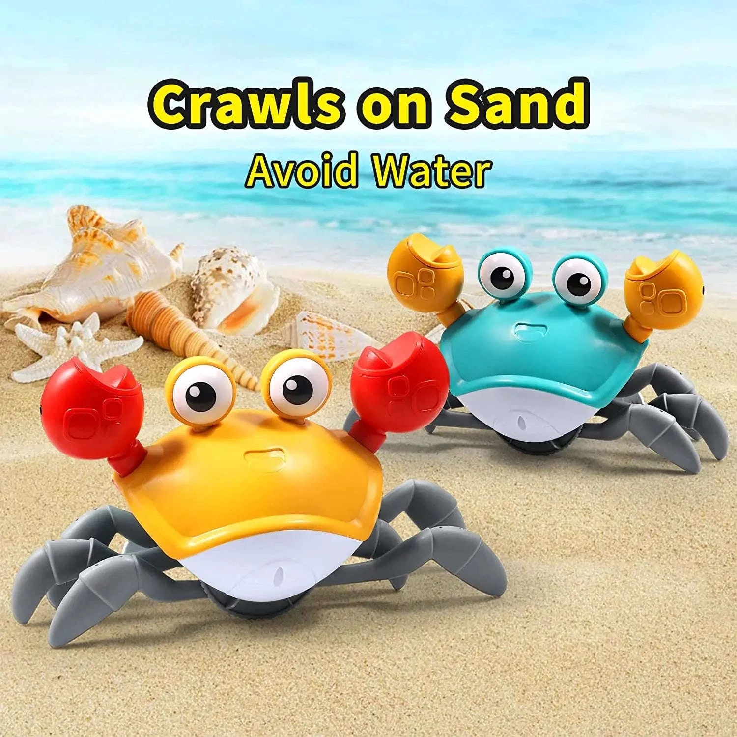 Dancing Crab Run Away Toy for Babies-Blue
