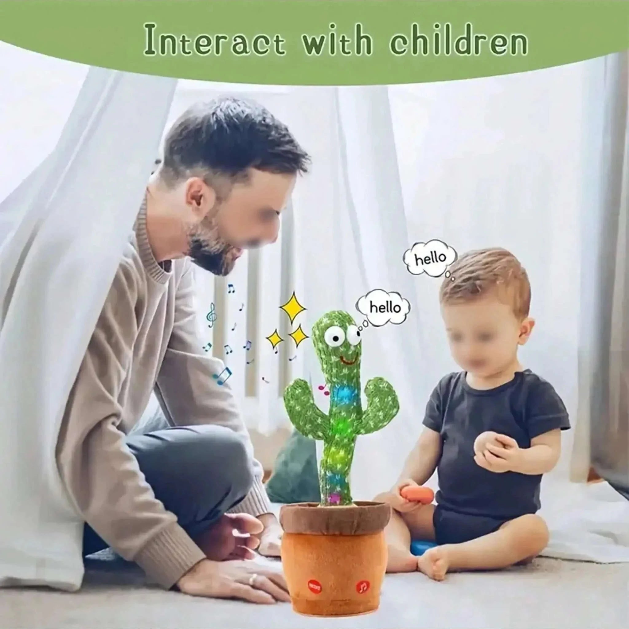 Dancing Talking Cactus Toy-green