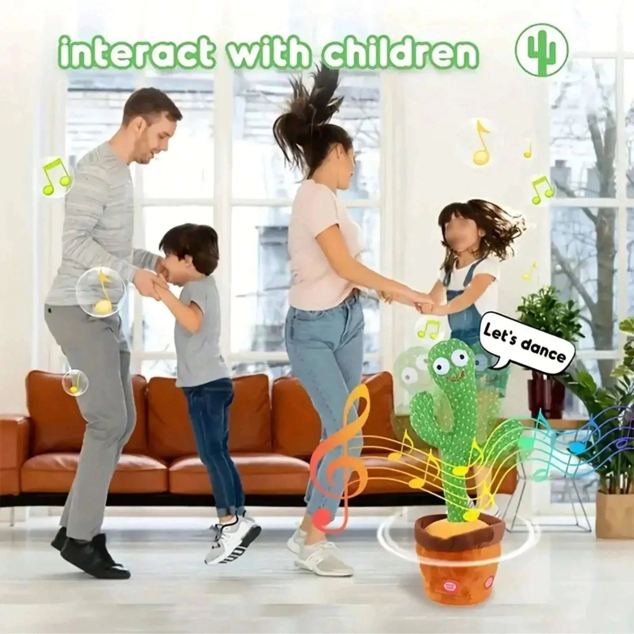 Dancing Talking Cactus Toy-green