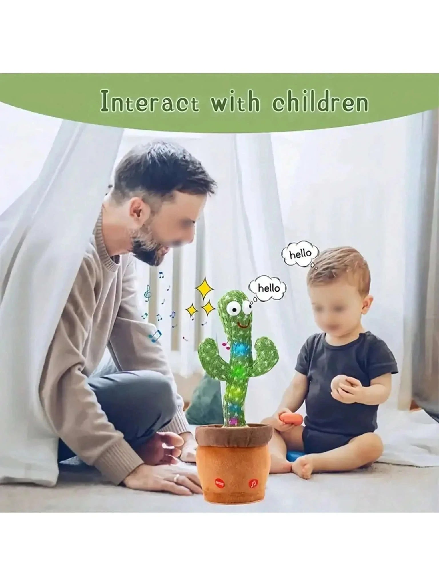 Dancing Talking Cactus Toy-green