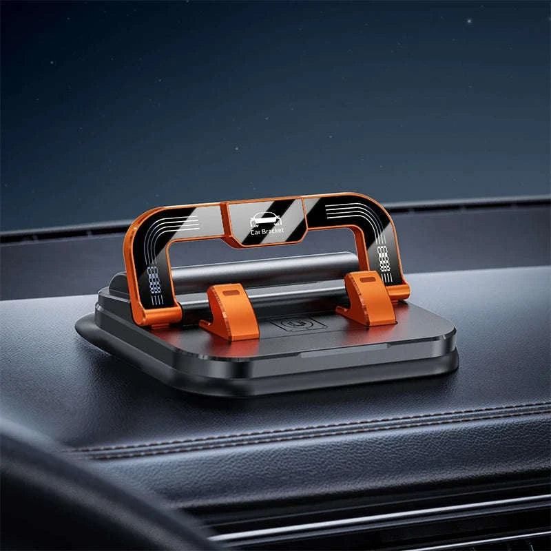 Dashboard Car Phone Holder with Number Plate-Black orange