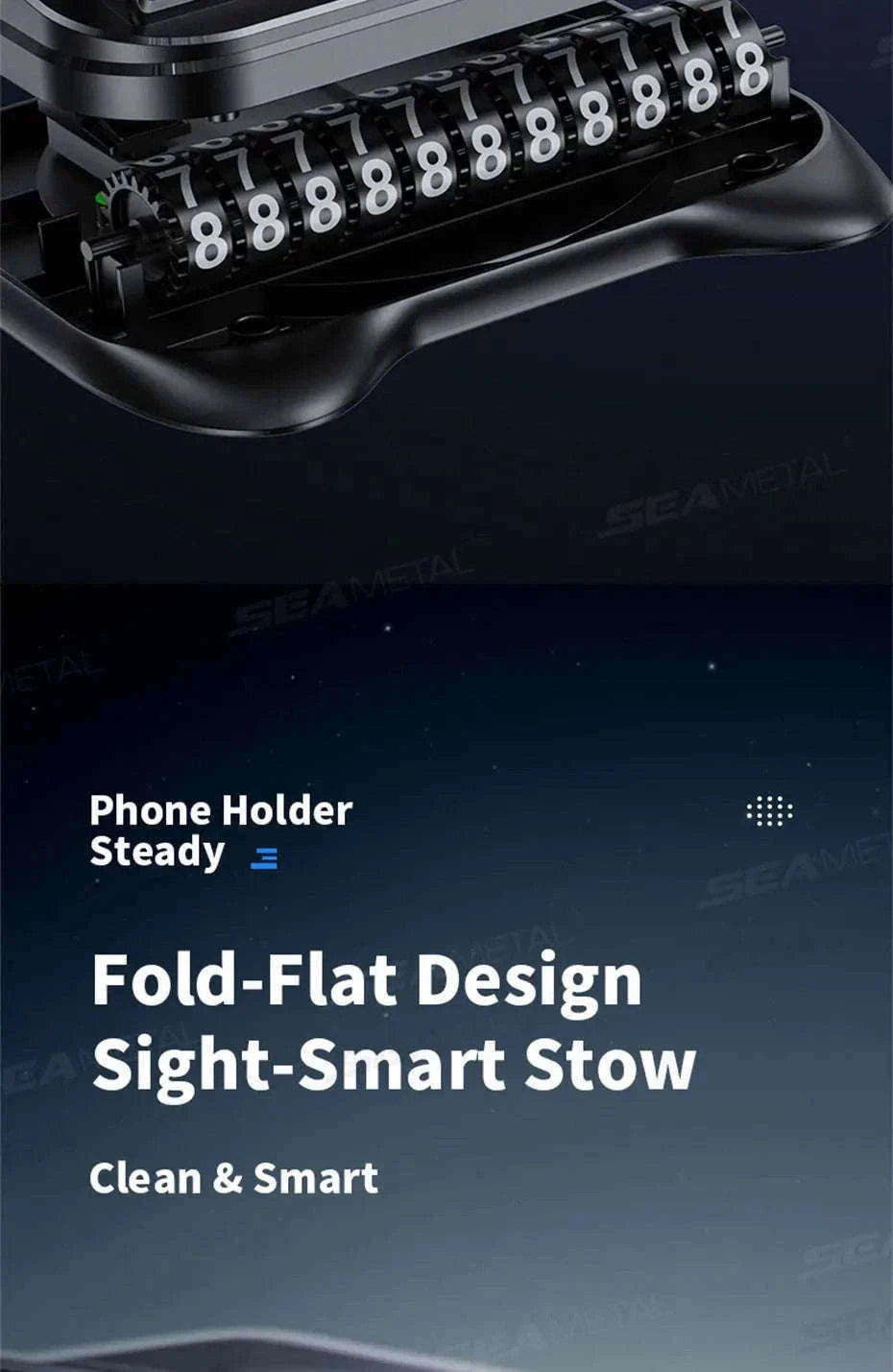 Dashboard Car Phone Holder with Number Plate-Black orange