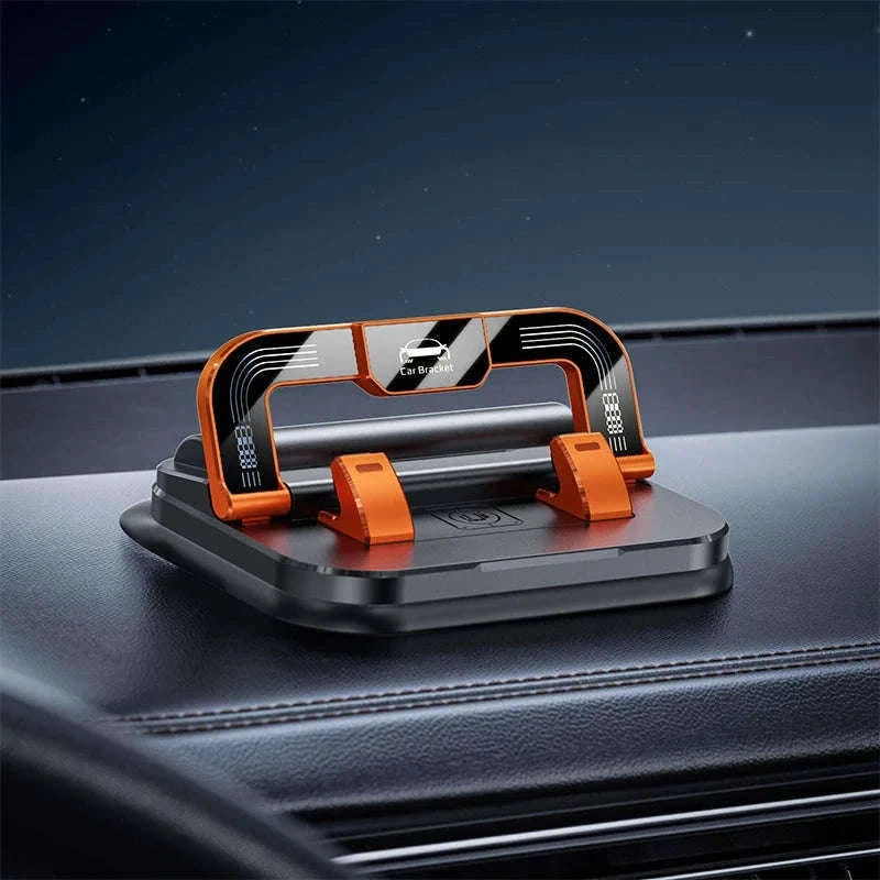 Dashboard Car Phone Holder with Number Plate-Black orange