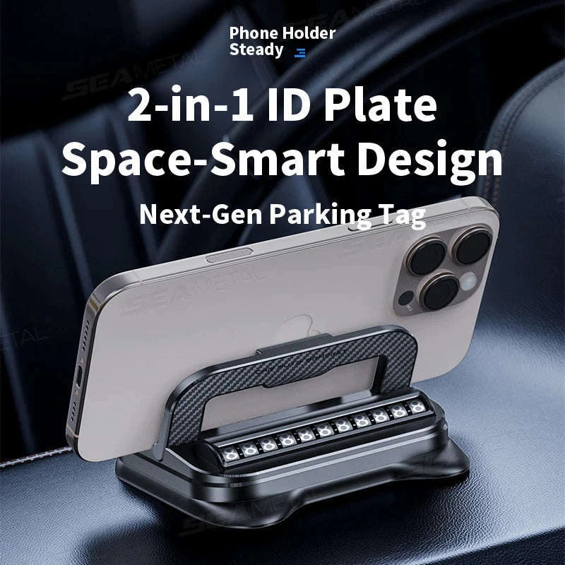 Dashboard Car Phone Holder with Number Plate-Black orange