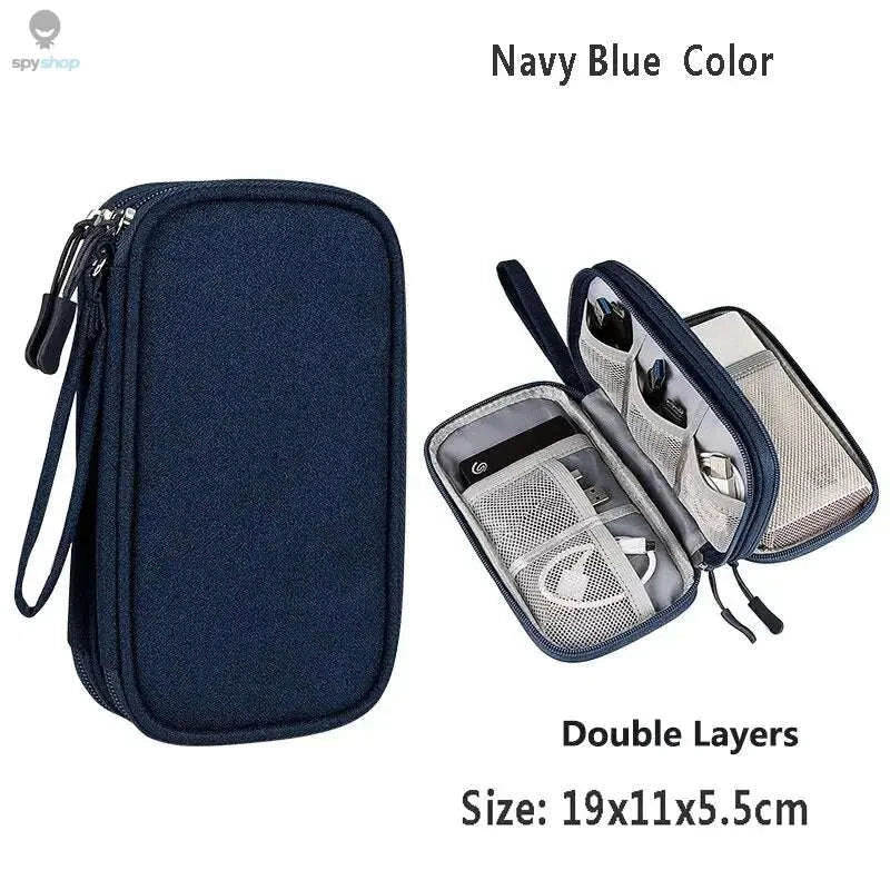 Data Cable Storage Bag – Waterproof Travel Organizer for Cords and Accessories-Single Layer 1