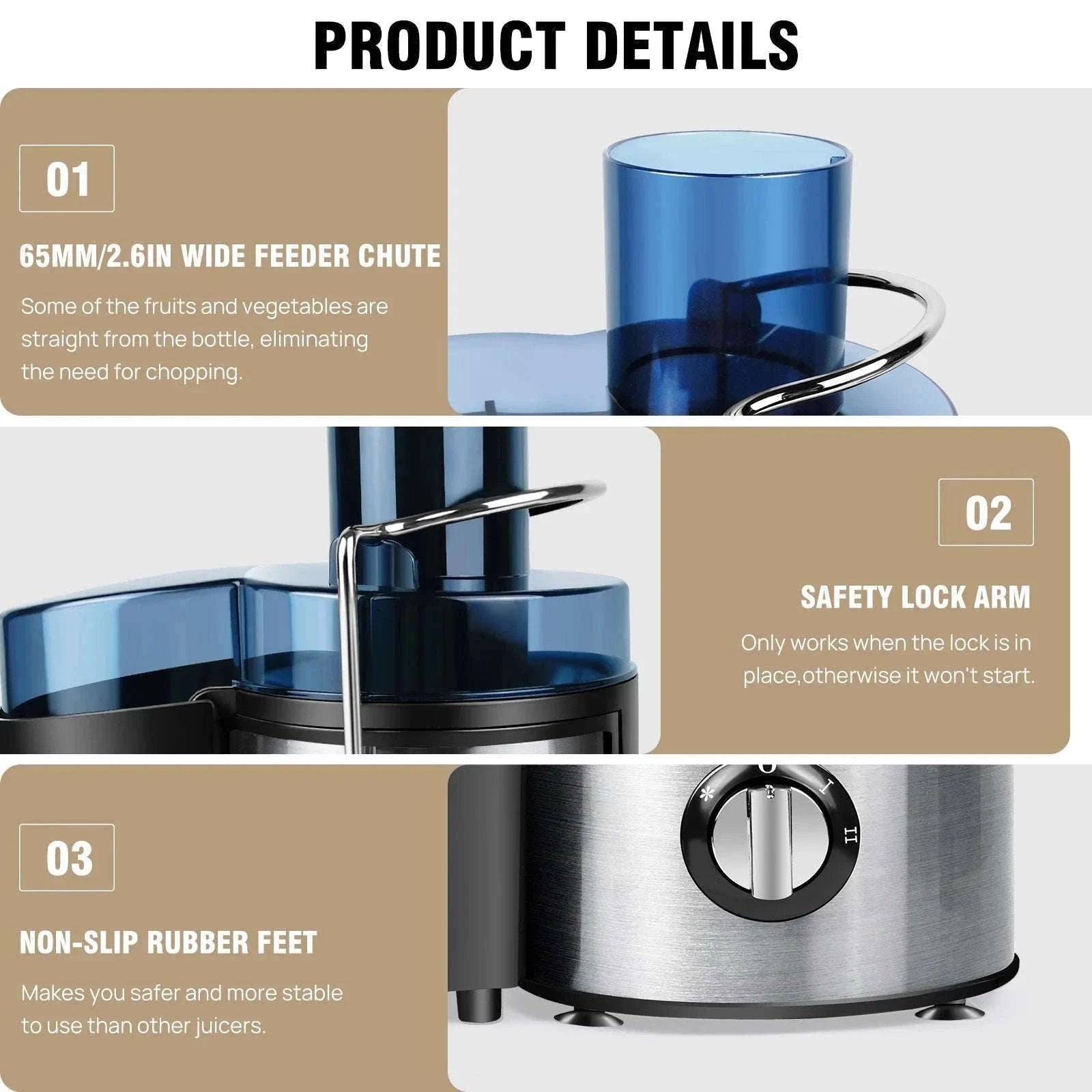 DayPlus 900W Centrifugal Juicer for Whole Fruits and Vegetables-GERMANY