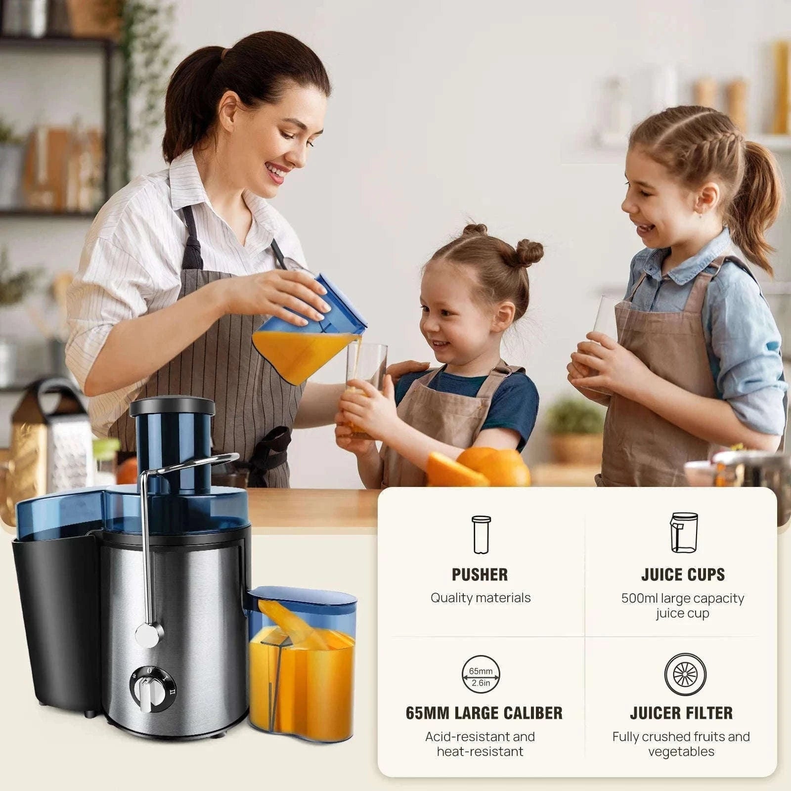DayPlus 900W Centrifugal Juicer for Whole Fruits and Vegetables-GERMANY