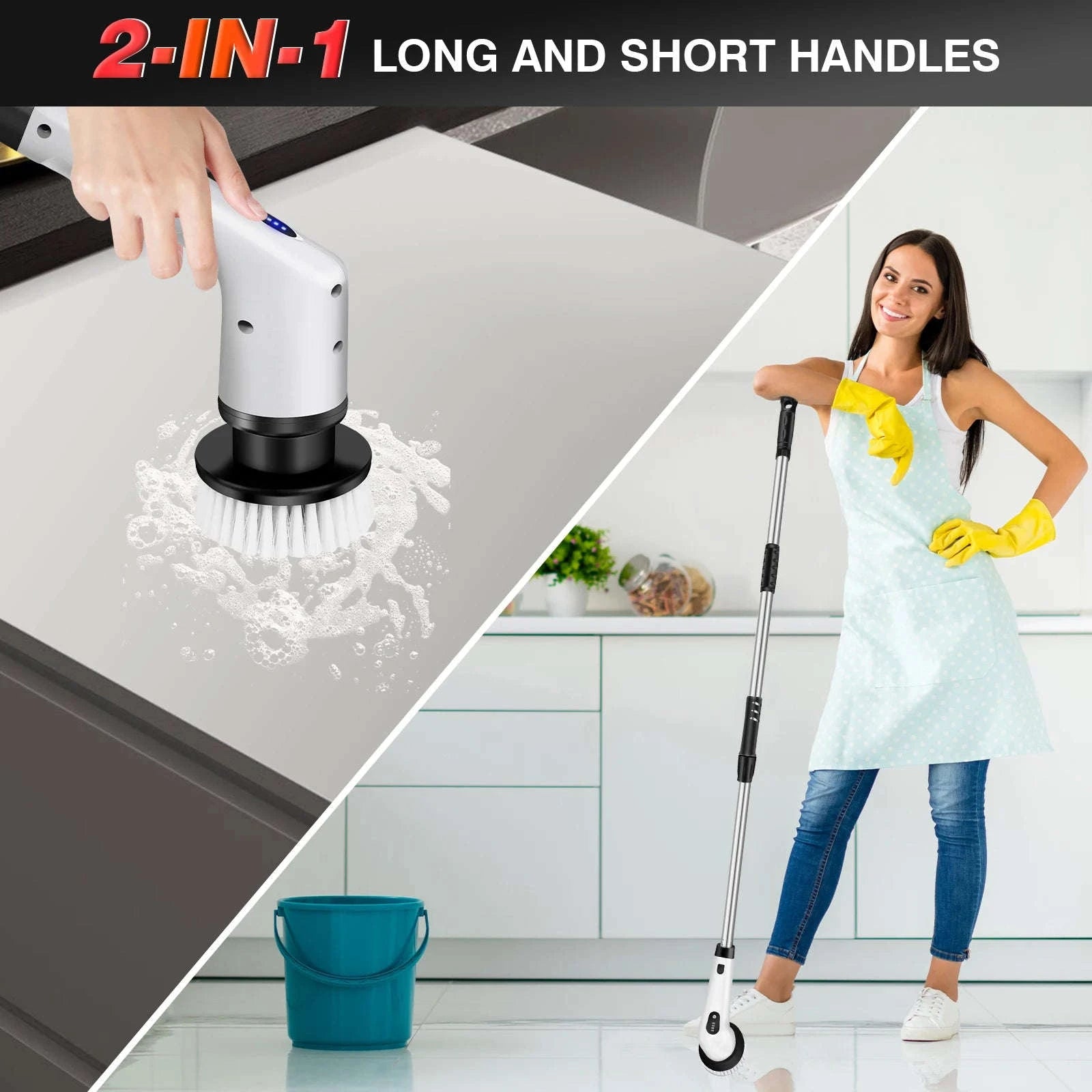 DayPlus Cordless Electric Cleaning Brush 10‑in‑1 Spin Scrubber-UNITED KINGDOM