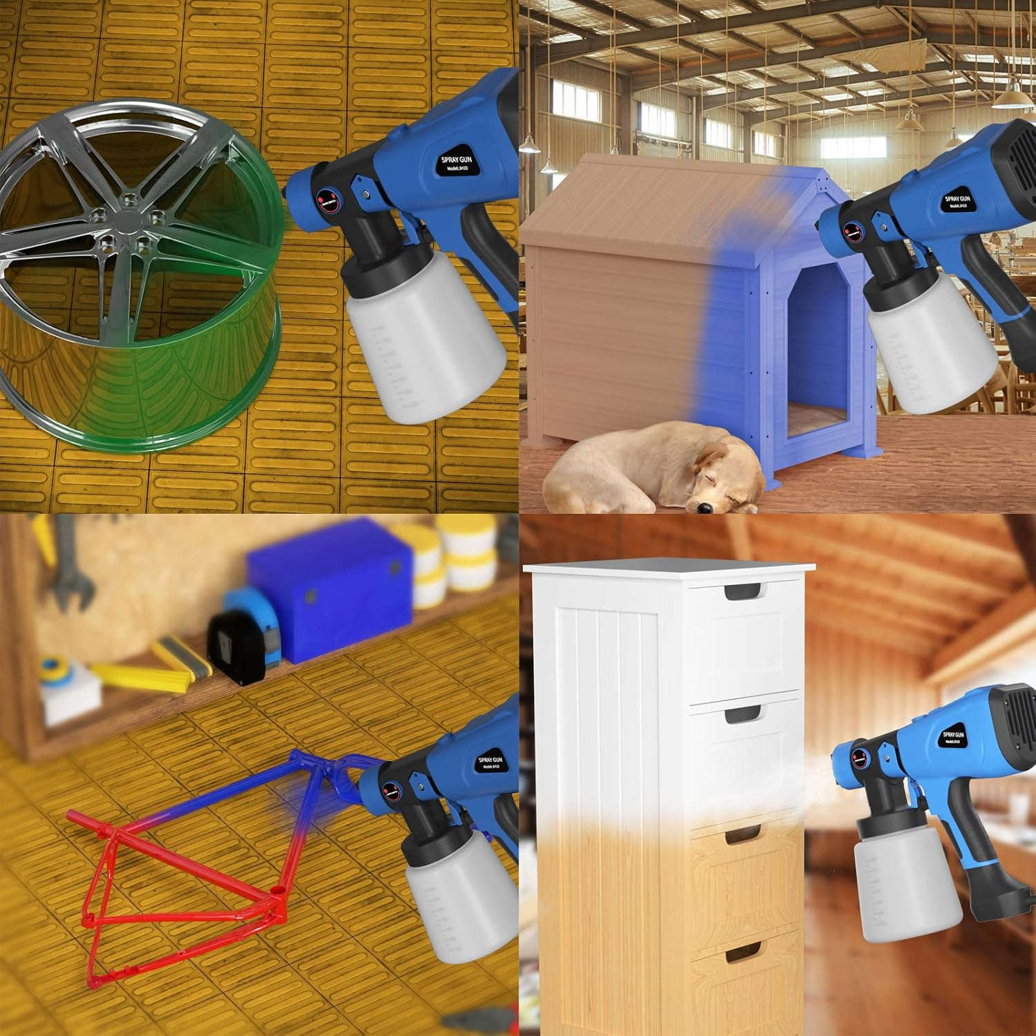 DayPlus Electric Paint Sprayer with 3 Spray Patterns and 1000ml Tank-UNITED KINGDOM