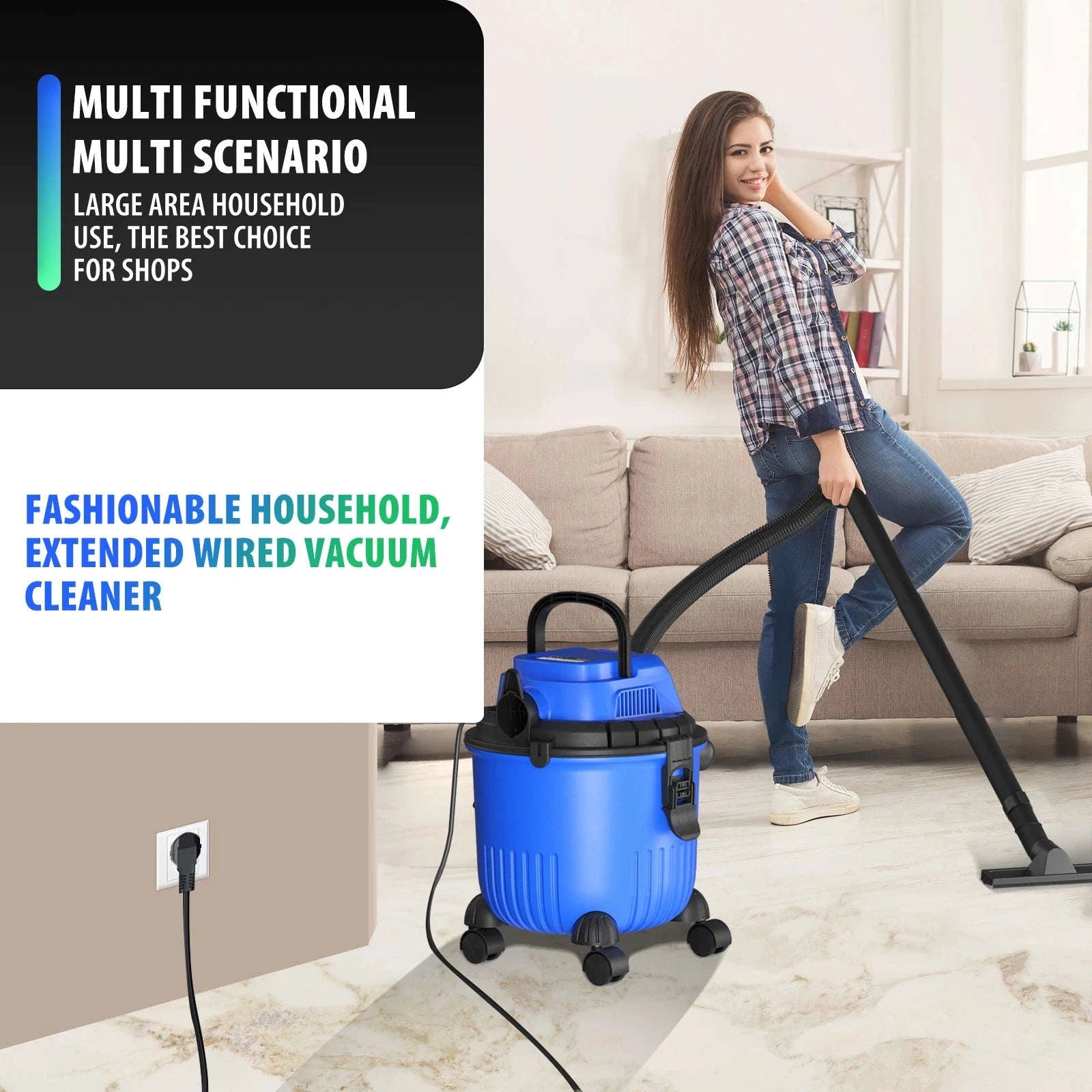 DayPlus Industrial Vacuum Cleaner Wet & Dry 15L-UNITED KINGDOM