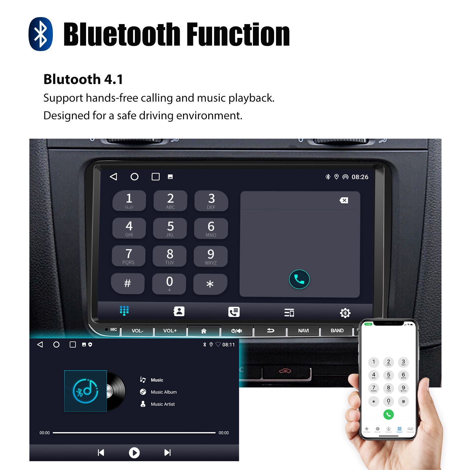 9" Android 14 4G+64G langaton Carplay autostereo GPS NAVI WIFI RDS FM BT EQ VW Golf 5 6 Passat Polo Touran Tiguan Caddy EOS varten