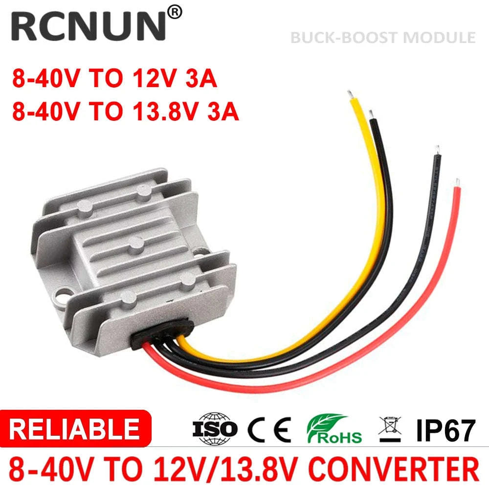 DC 8–40V to 12V Boost Buck Converter Voltage Stabilizer-3A / 8-40V / 12V