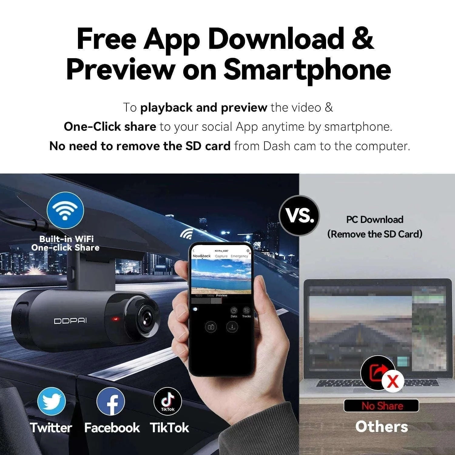 DDPAI Mola N3 Pro 2.5K Dash Camera with GPS and WiFi-N3 Pro GPS