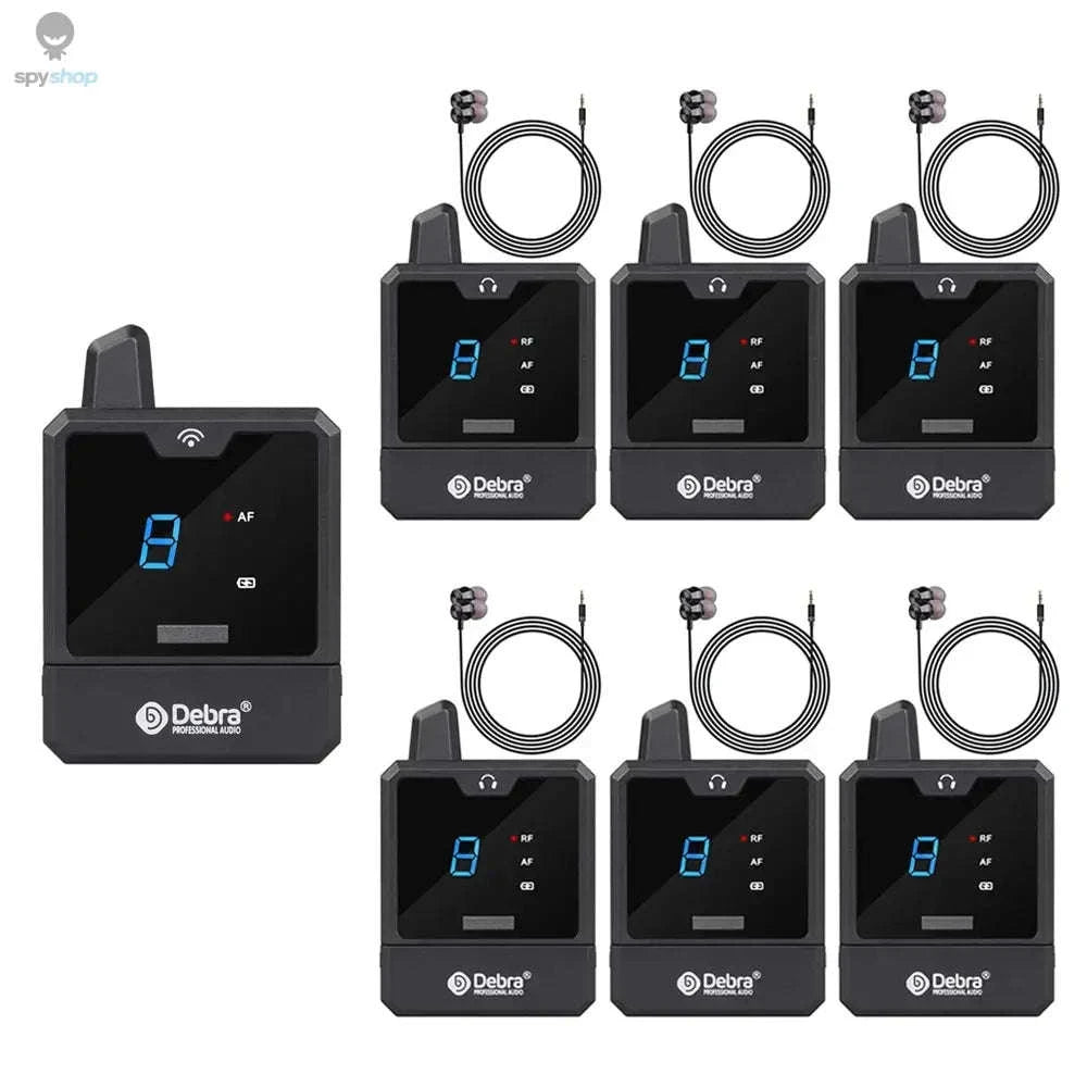 Debra UHF IEM Wireless Monitor System – Portable, Clear, Low‑Latency Monitoring-With 6 receivers