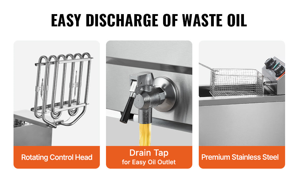Commercial Deep Fryer 2 x 11L Double Stainless Steel Oil Fryer with Filtration