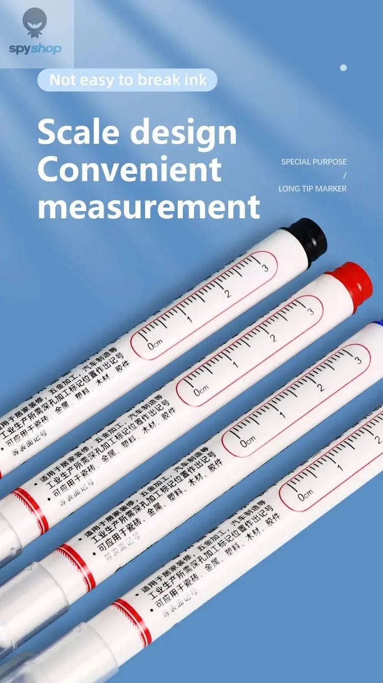 Deep Hole Marker Pen Set – 20mm Nib for Clean, Precise Marking-2blue 2black