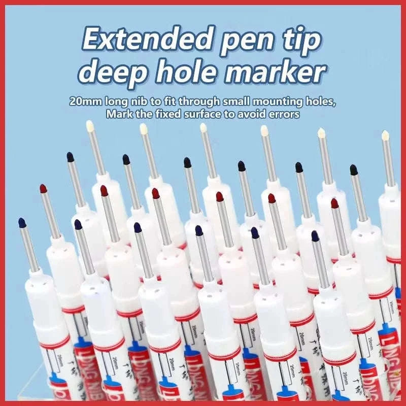 Deep Hole Marker Pen Set – 20mm Tip-4Pcs white