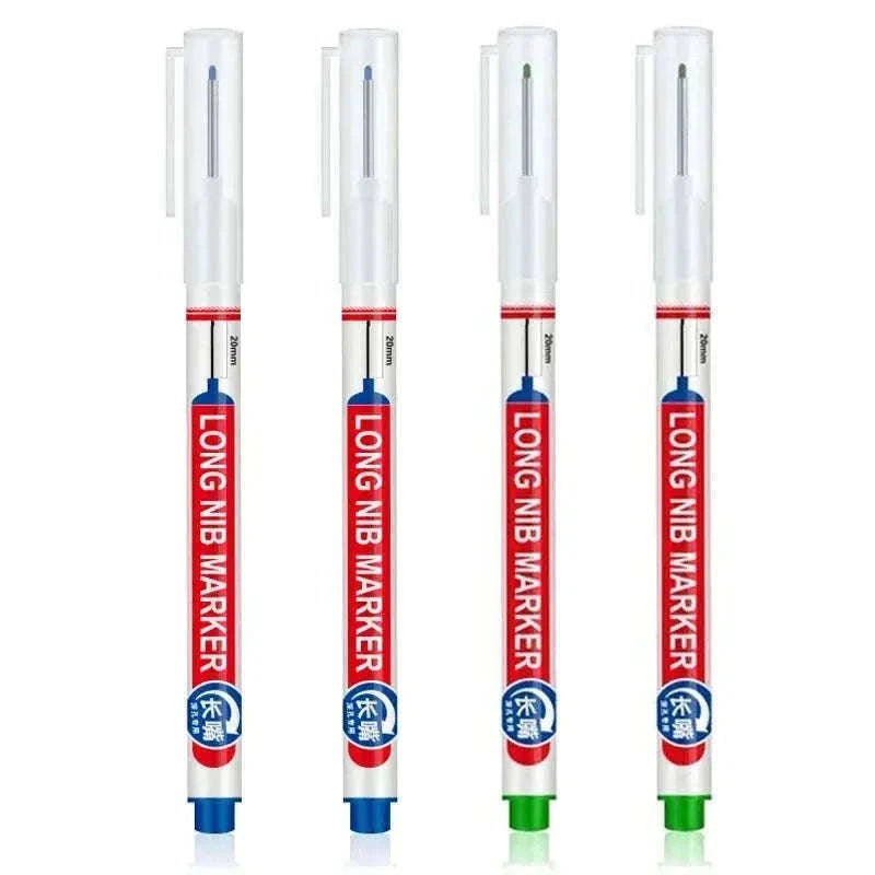 Deep Hole Marker Pen Set with 20mm Extended Nib-2black 1red 1green