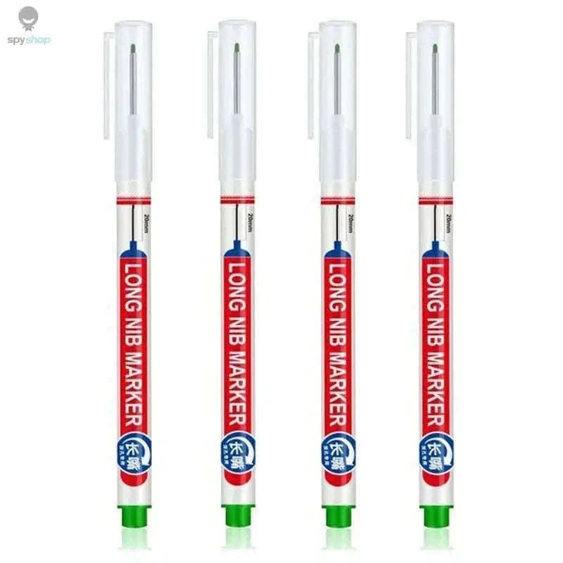 Deep Hole Marker Pen Set with 20mm Extended Nib-2black 1red 1green