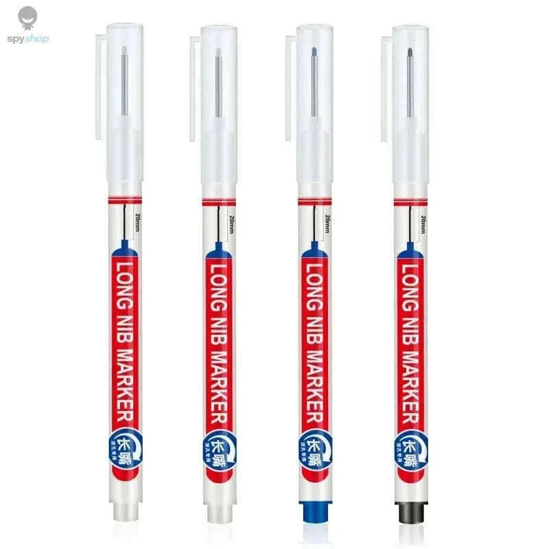 Deep Hole Marker Pen Set with 20mm Extended Nib-2black 1red 1green