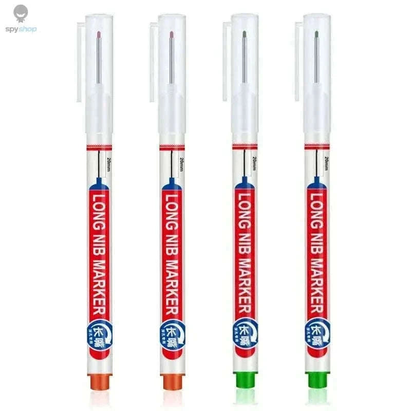 Deep Hole Marker Pen Set with 20mm Extended Nib-2black 1red 1green
