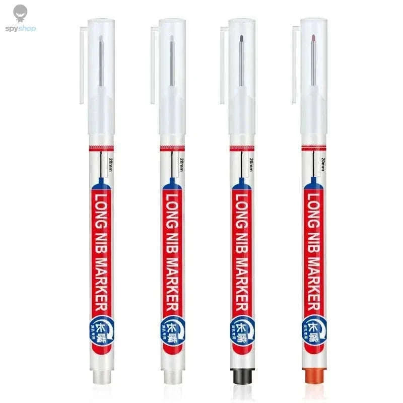 Deep Hole Marker Pen Set with 20mm Extended Nib-2black 1red 1green
