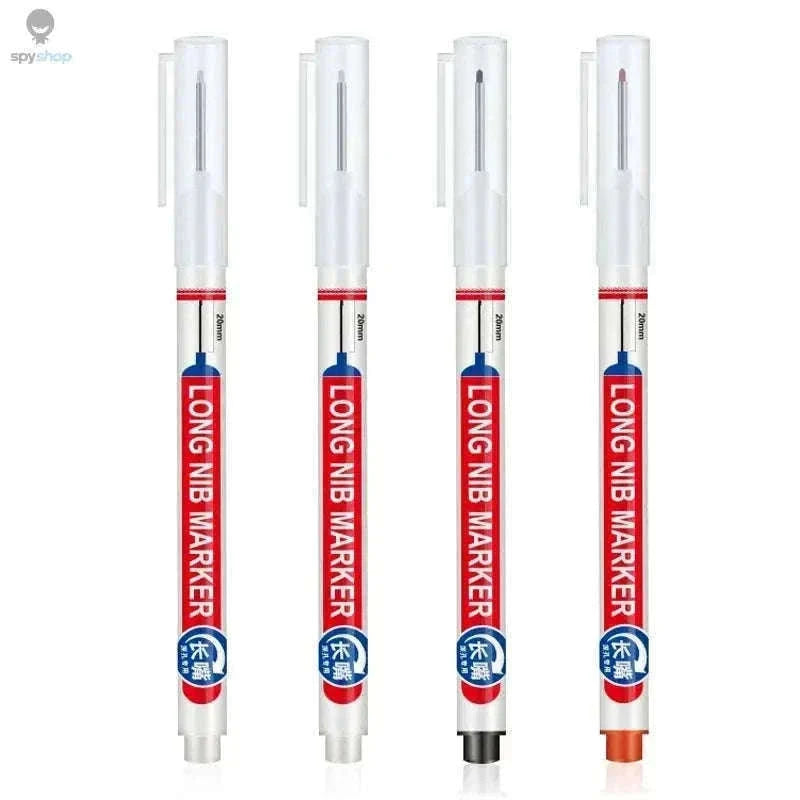 Deep Hole Marker Pen Set with 20mm Extended Nib-2black 1red 1green