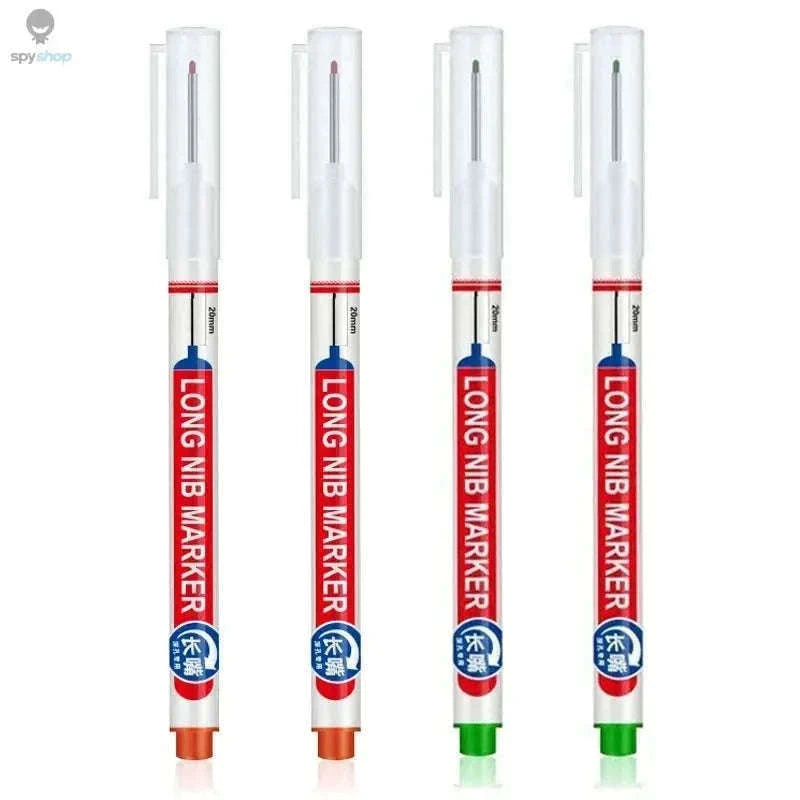 Deep Hole Marker Pen Set with 20mm Extended Nib-2black 1red 1green