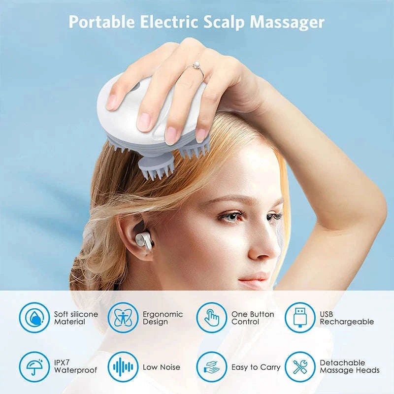 Deep Scalp Massager – Portable Electric Relaxation Tool-white