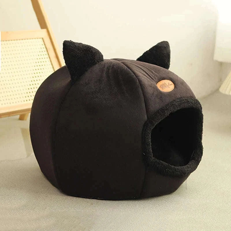 Deep Sleep Winter Cat Bed Cozy Cave Nest for Cats and Small Dogs-Light Grey / L 36x36x36cm