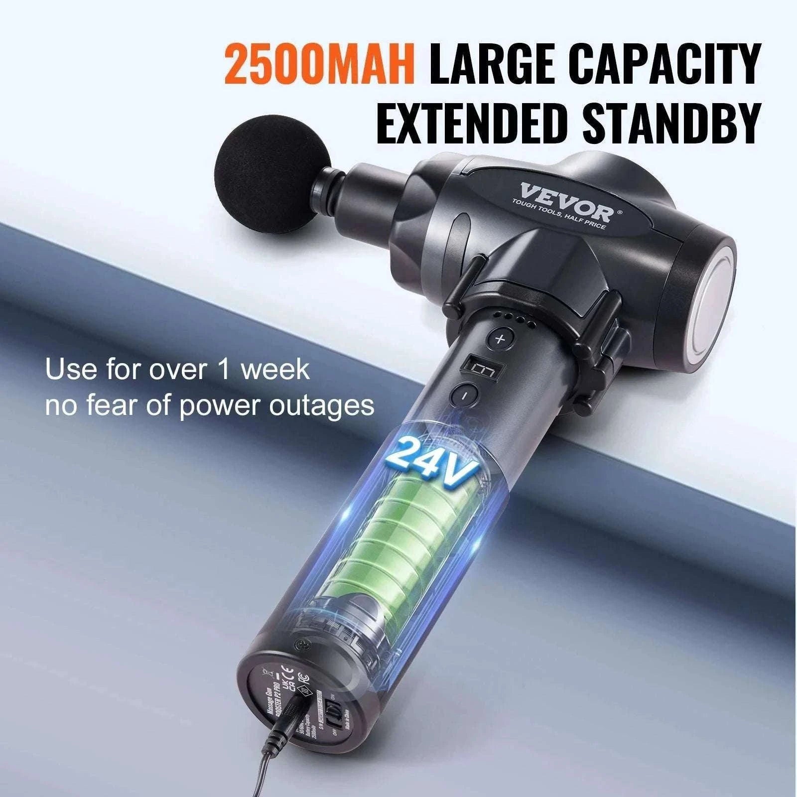 Deep Tissue Massage Gun with 9 Speeds & 6 Heads for Muscle Relief-X-shape / CZECH REPUBLIC