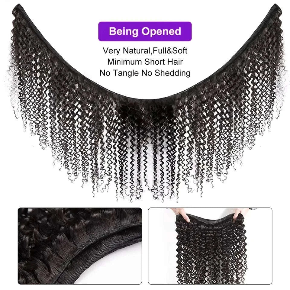 Deep Wave Bundles Brazilian Human Hair Extensions-france / 20 22 22
