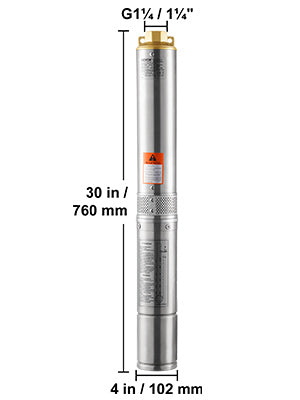 Deep Well Submersible Pump 370W-2200W 230V Stainless Steel