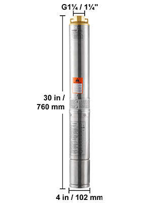 Deep Well Submersible Pump 370W-2200W 230V Stainless Steel-750W Built-in / EU / spain