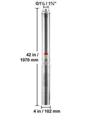 Deep Well Submersible Pump 370W-2200W 230V Stainless Steel-750W Built-in / EU / spain