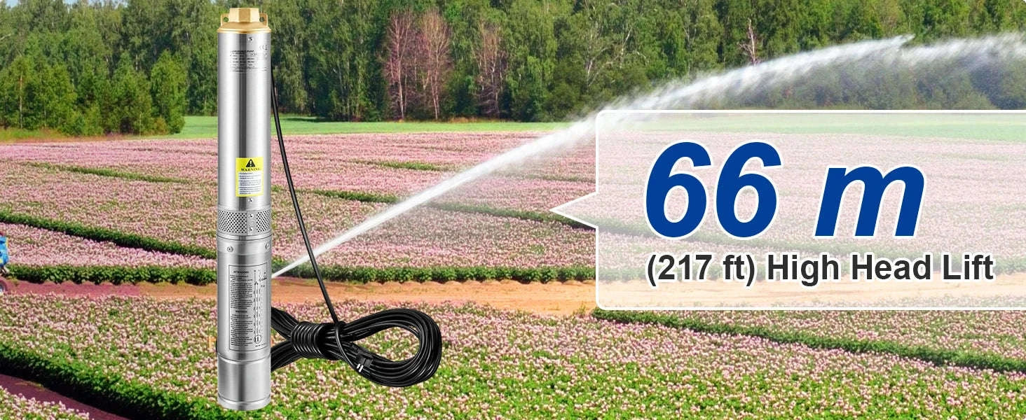 Deep Well Submersible Pump Stainless Steel High Head-370W Outer Starter / EU / CZECH REPUBLIC