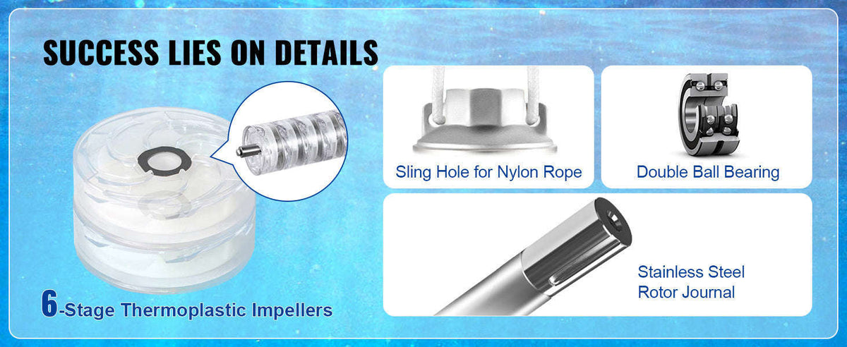Deep Well Submersible Pump Stainless Steel High Head-370W Outer Starter / EU / CZECH REPUBLIC