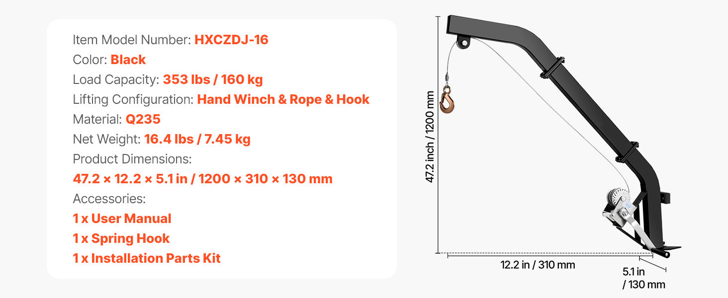 SucceBuy 353Lbs Tree Mounted Deer Hoist Hunting Game Lift Hoist Winch with Ratchet Strap Deer Hanger for Hanging Feed Dressing