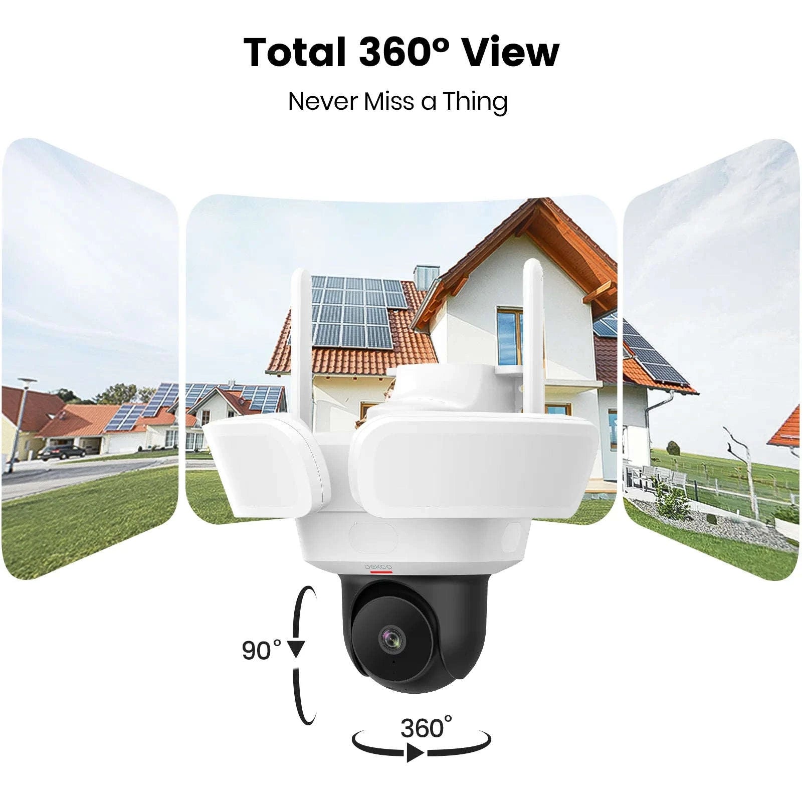 DEKCO 3K UHD WiFi Floodlight Camera with 360° View-1/3" / US Plug / United States