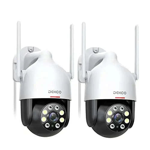 DEKCO 3MP Outdoor Dome Security Camera with PTZ WiFi Control-2pcs / EU Plug / 4mm|GERMANY