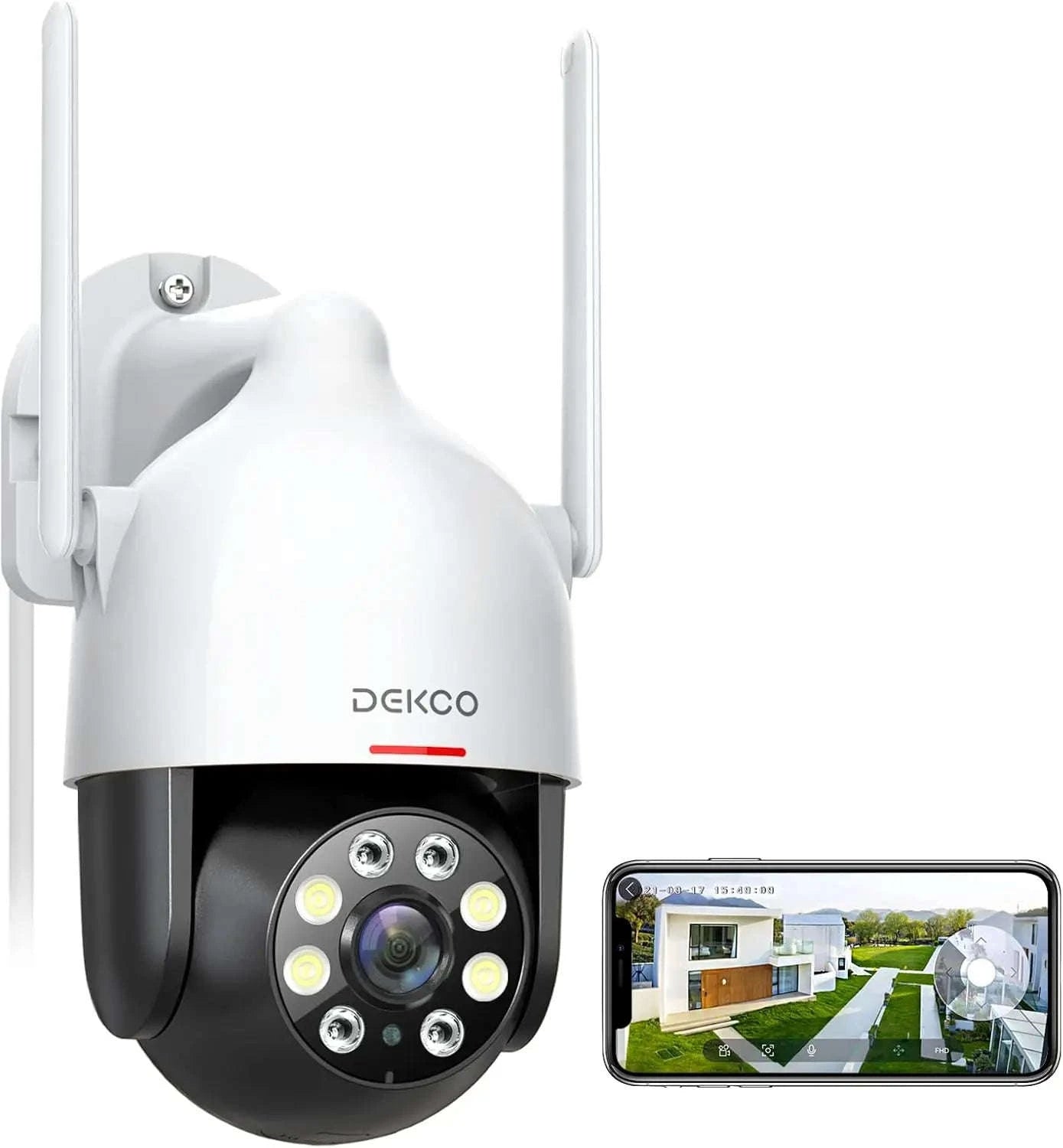 DEKCO 3MP Outdoor Dome Security Camera with PTZ WiFi Control-2pcs / EU Plug / 4mm|GERMANY