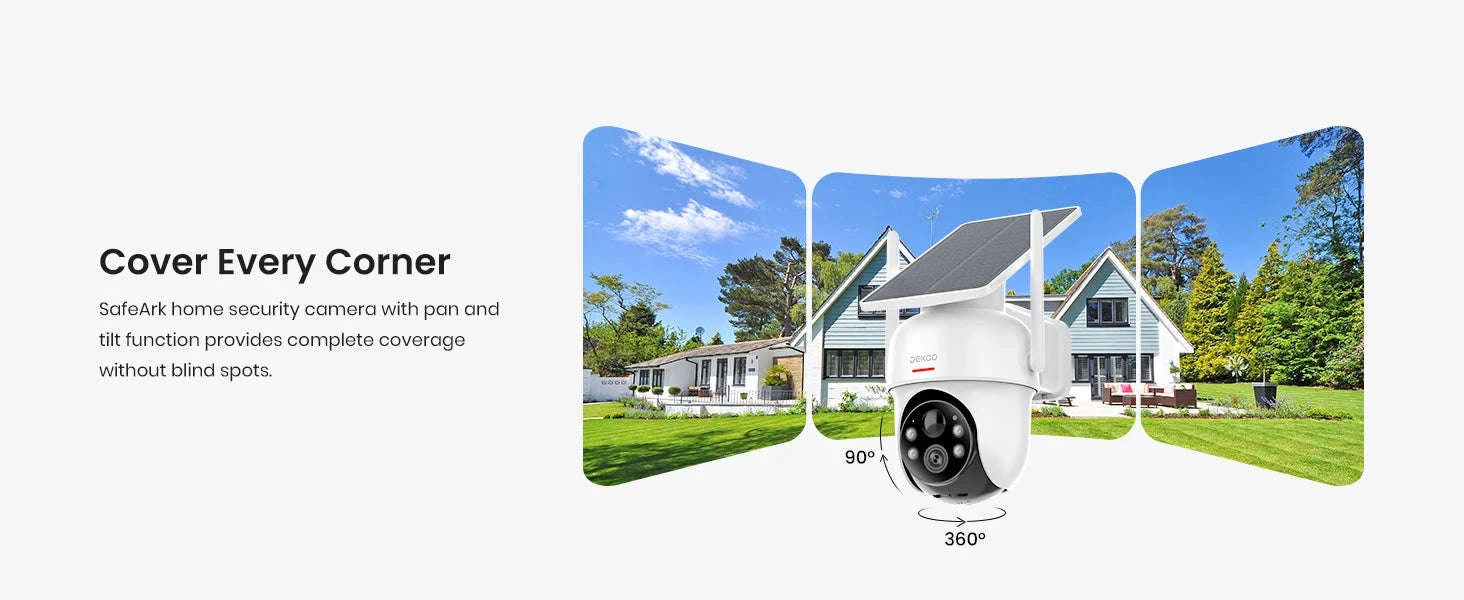 DEKCO 3MP Solar Security Camera System, 4-Camera Kit-WHITE / United States / US Plug