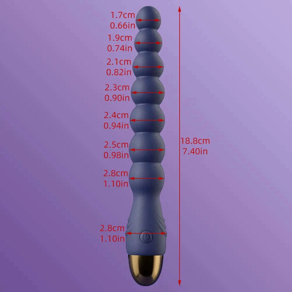 Deluxe Anal Bead Vibrator for Couples-blue
