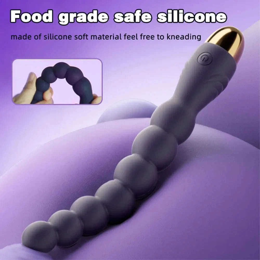 Deluxe Anal Bead Vibrator for Couples-blue