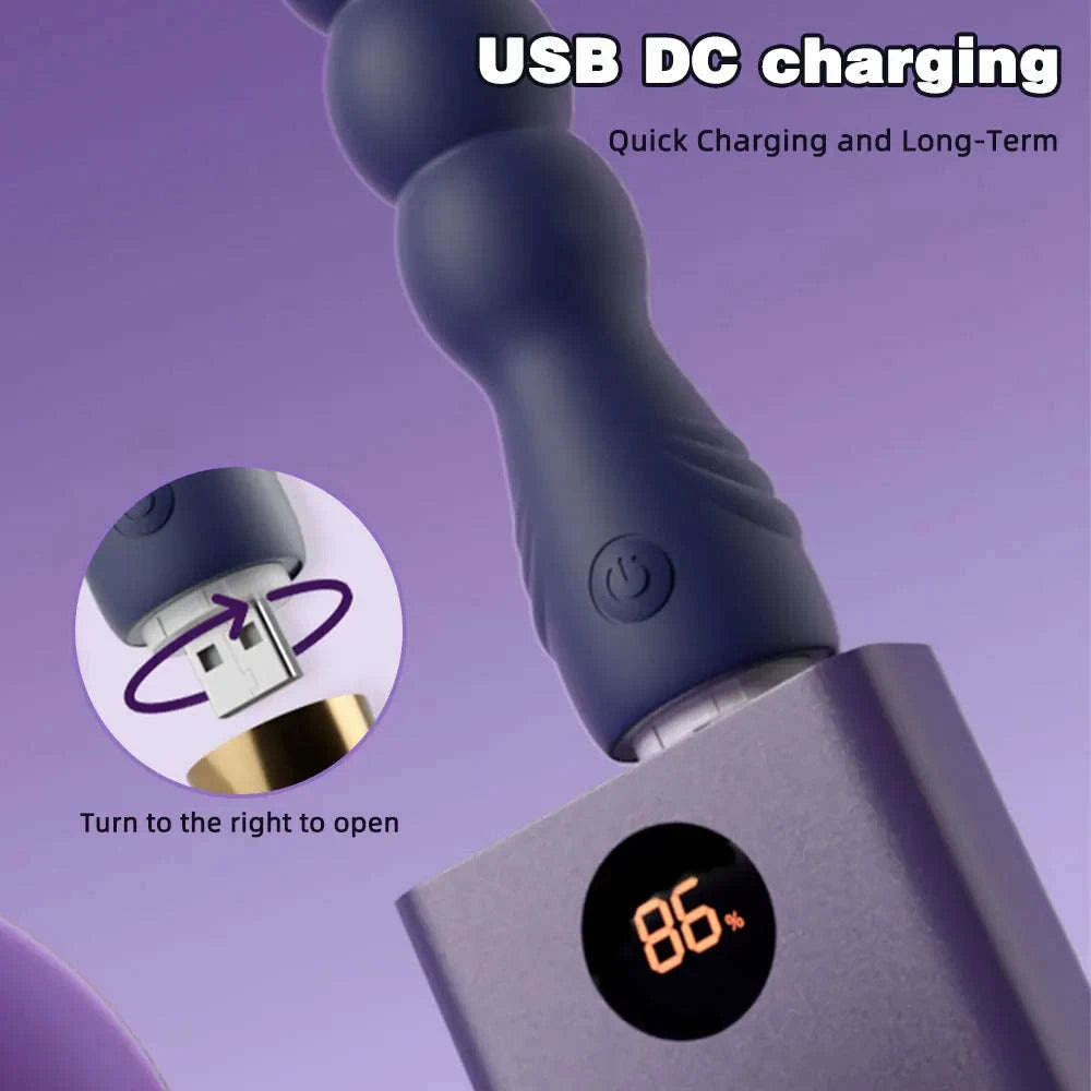 Deluxe Anal Bead Vibrator for Couples-blue