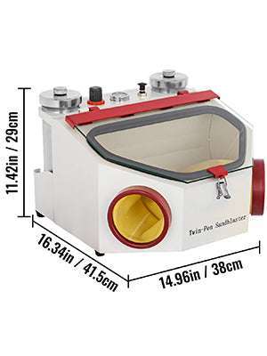 Dental Lab Sandblaster with Dual Pens, LED Light & Foot Pedal-spain
