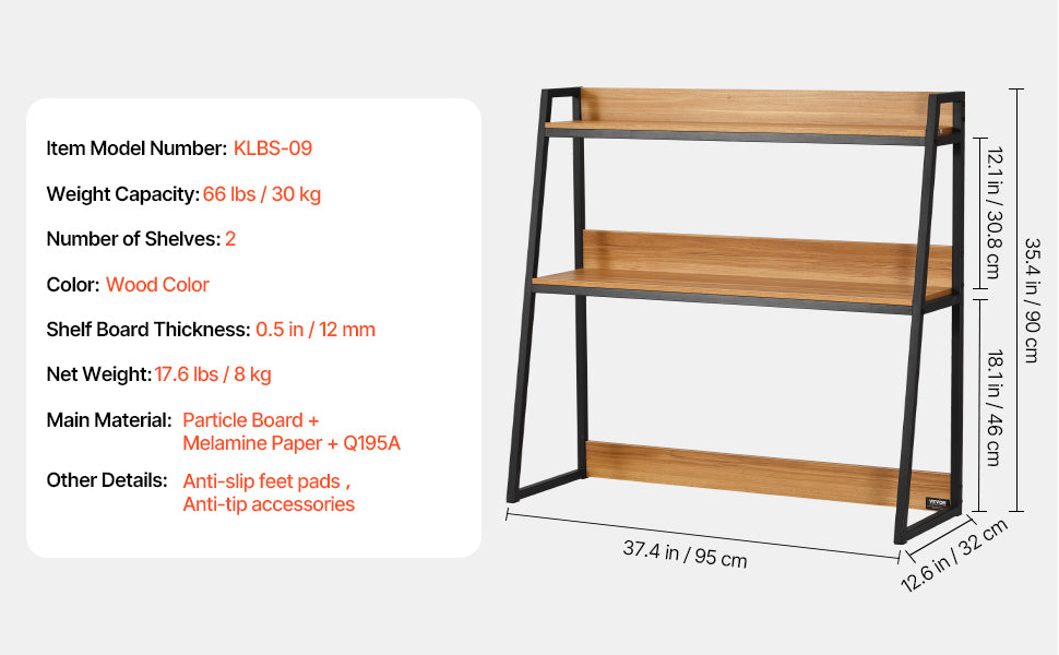 Desktop Bookshelf Storage Organizer 1/2/3-Tier Wood Display Shelf