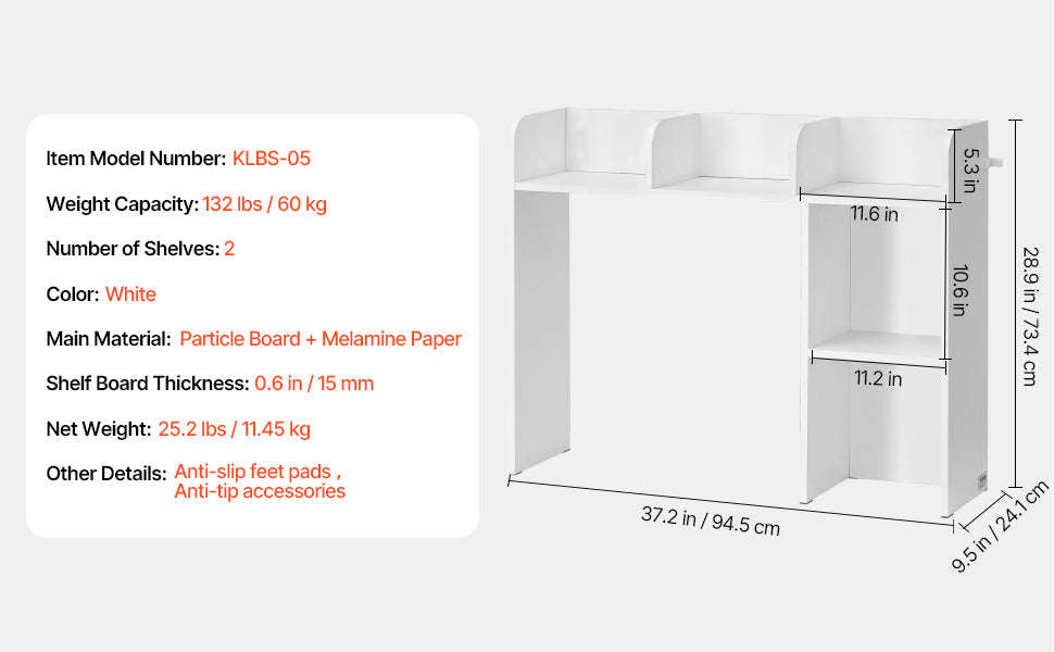 Desktop Bookshelf Storage Organizer 1/2/3-Tier Wood Display Shelf-Wood 1-Tier White / United States