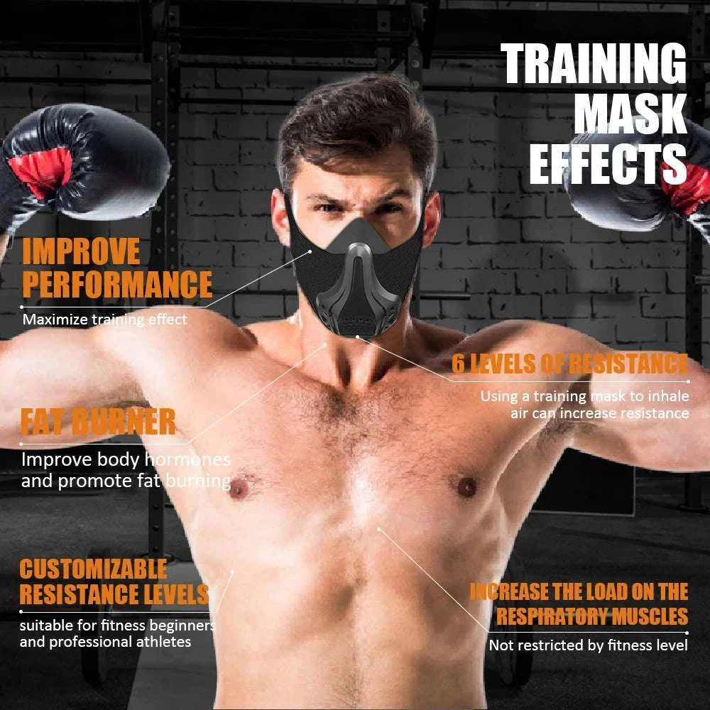 Detachable Breathable Protective Sports Mask for High-Intensity Training-black